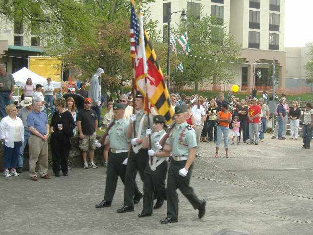 The color guard was a nice touch. I believe that it was from Wicomico High School, but I may be incorrect.
