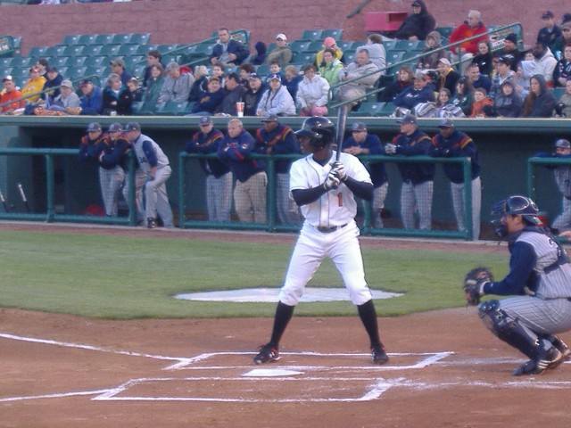 Xavier Avery at the plate during the home opener against Lake County.