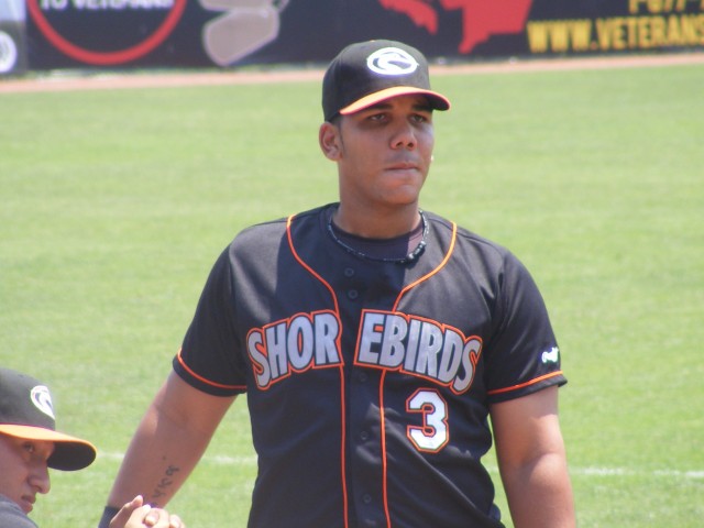 Elvin Polanco looked pretty serious in this shot - perhaps he was pondering how to beat the opposing pitcher at his own game.