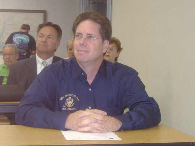 United States Senate candidate Dr. Eric Wargotz patiently awaits his chance to speak to Wicomico County Republicans at their meeting, August 24, 2009.