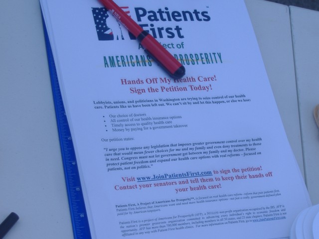 This was a copy of the petition that Patients First is encouraging respondents to send to their Congressman.