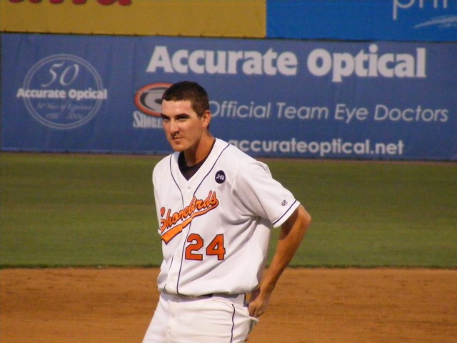 Ron Welty, pictured here during a game July 15th against Lexington, managed to outplay his teammates and is my 2009 Shorebird of the Year. Photo by Kim Corkran.