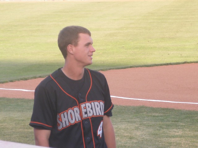 Mike Planeta looks out at his new baseball home before a game on April 6, 2010.