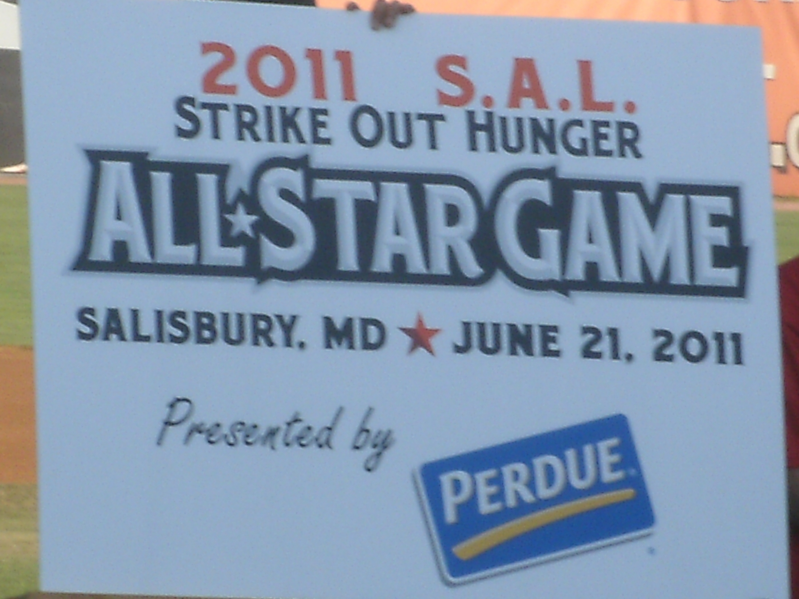 The placard revealed at last night's Shorebirds game.