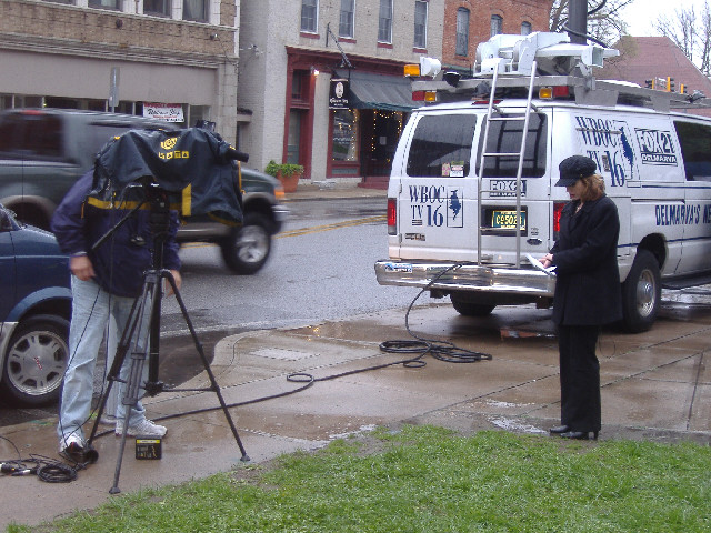 Channel 16 (WBOC) was the only TV station doing live shots from the event.
